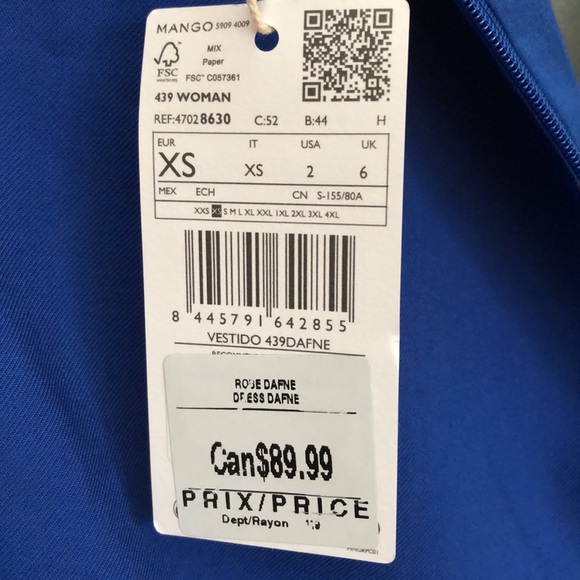 Mango
Draped Surplice Mini Dress, size 2, NWT - Picture 9 of 10